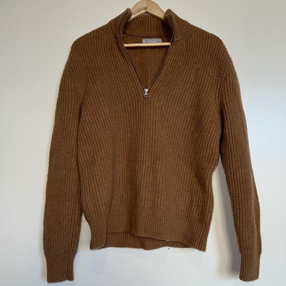 Everlane men’s felted merino wool half zip